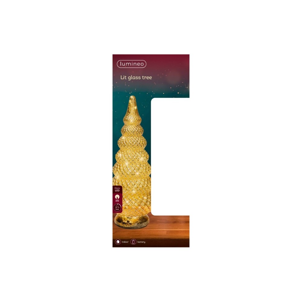 ALBERO VETRO MICROLED LUCE CALDA D.15 H.36.5